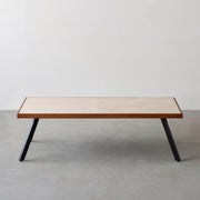 THE LOW TABLE / 大理石 ココナッツベージュ × ラバーウッド × Black Steel