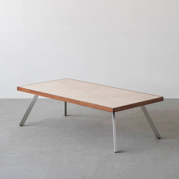 THE LOW TABLE / 大理石 ココナッツベージュ × ラバーウッド × Stainless