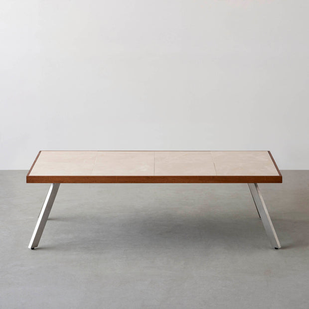 THE LOW TABLE / 大理石 ココナッツベージュ × ラバーウッド × Stainless