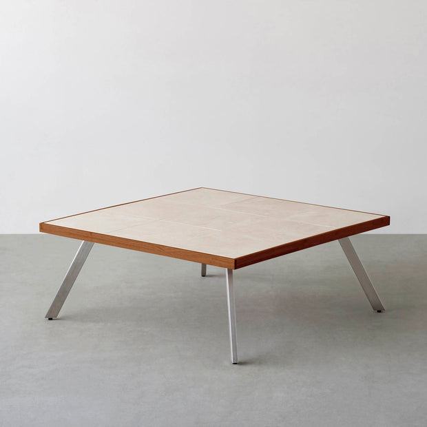 THE LOW TABLE / 大理石 ココナッツベージュ × ラバーウッド × Stainless