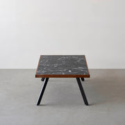 THE LOW TABLE / 大理石 黒白根 × ラバーウッド × Black Steel