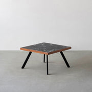 THE LOW TABLE / 大理石 黒白根 × ラバーウッド × Black Steel