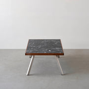 THE LOW TABLE / 大理石 黒白根 × ラバーウッド × Stainless