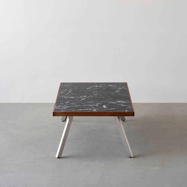 THE LOW TABLE / 大理石 黒白根 × ラバーウッド × Stainless