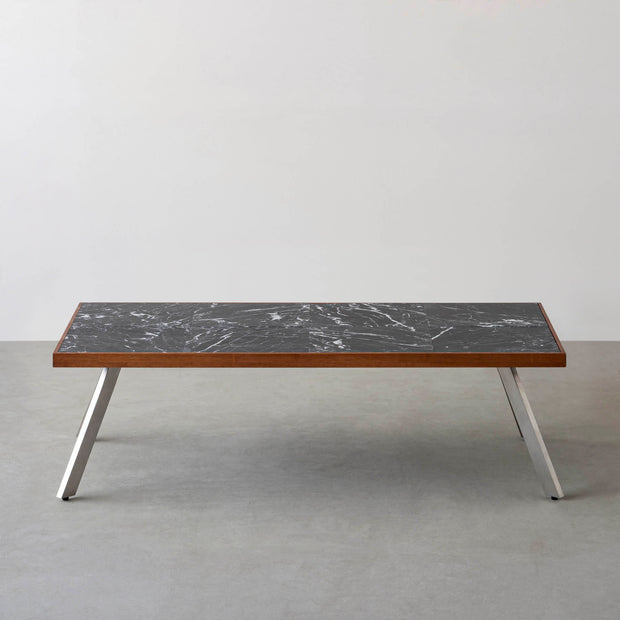 THE LOW TABLE / 大理石 黒白根 × ラバーウッド × Stainless