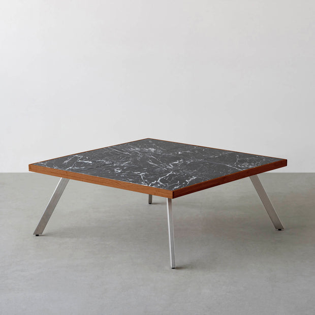 THE LOW TABLE / 大理石 黒白根 × ラバーウッド × Stainless