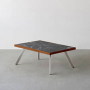 THE LOW TABLE / 大理石 黒白根 × ラバーウッド × Stainless