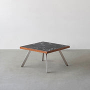 THE LOW TABLE / 大理石 黒白根 × ラバーウッド × Stainless