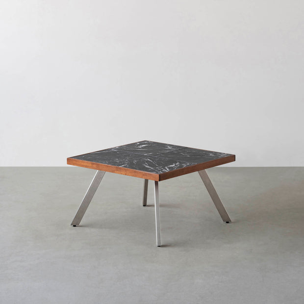 THE LOW TABLE / 大理石 黒白根 × ラバーウッド × Stainless
