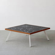 THE LOW TABLE / 大理石 黒白根 × ラバーウッド × White Steel