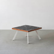 THE LOW TABLE / 大理石 黒白根 × ラバーウッド × White Steel