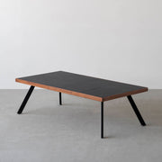 THE LOW TABLE / インド産 黒みかげ石 × ラバーウッド × Black Steel