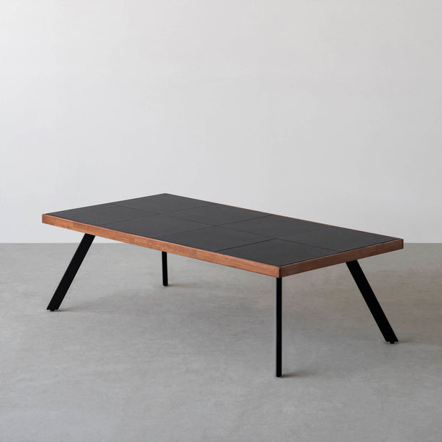 THE LOW TABLE / インド産 黒みかげ石 × ラバーウッド × Black Steel