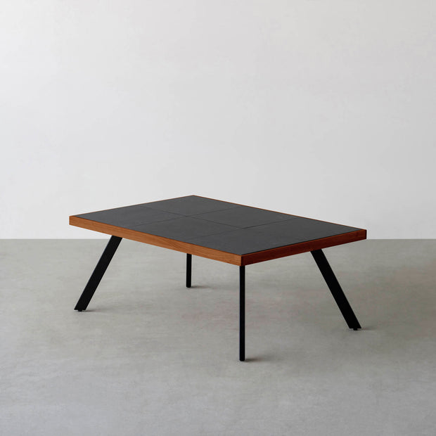 THE LOW TABLE / インド産 黒みかげ石 × ラバーウッド × Black Steel
