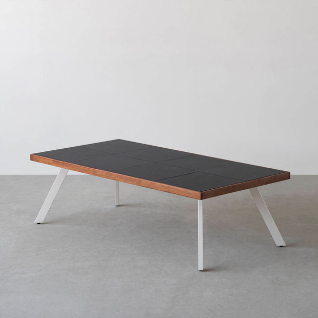 THE LOW TABLE / インド産 黒みかげ石 × ラバーウッド × White Steel