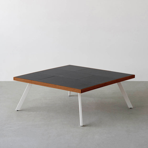 THE LOW TABLE / インド産 黒みかげ石 × ラバーウッド × White Steel