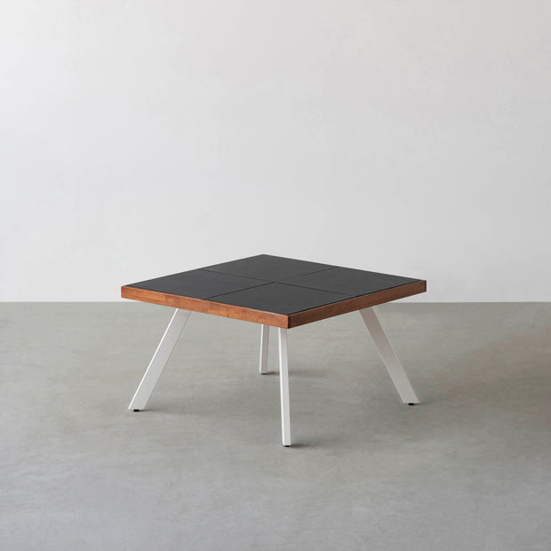 THE LOW TABLE / インド産 黒みかげ石 × ラバーウッド × White Steel