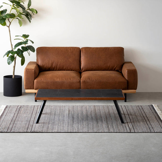 THE LOW TABLE / インド産 黒みかげ石 × ラバーウッド × Black Steel