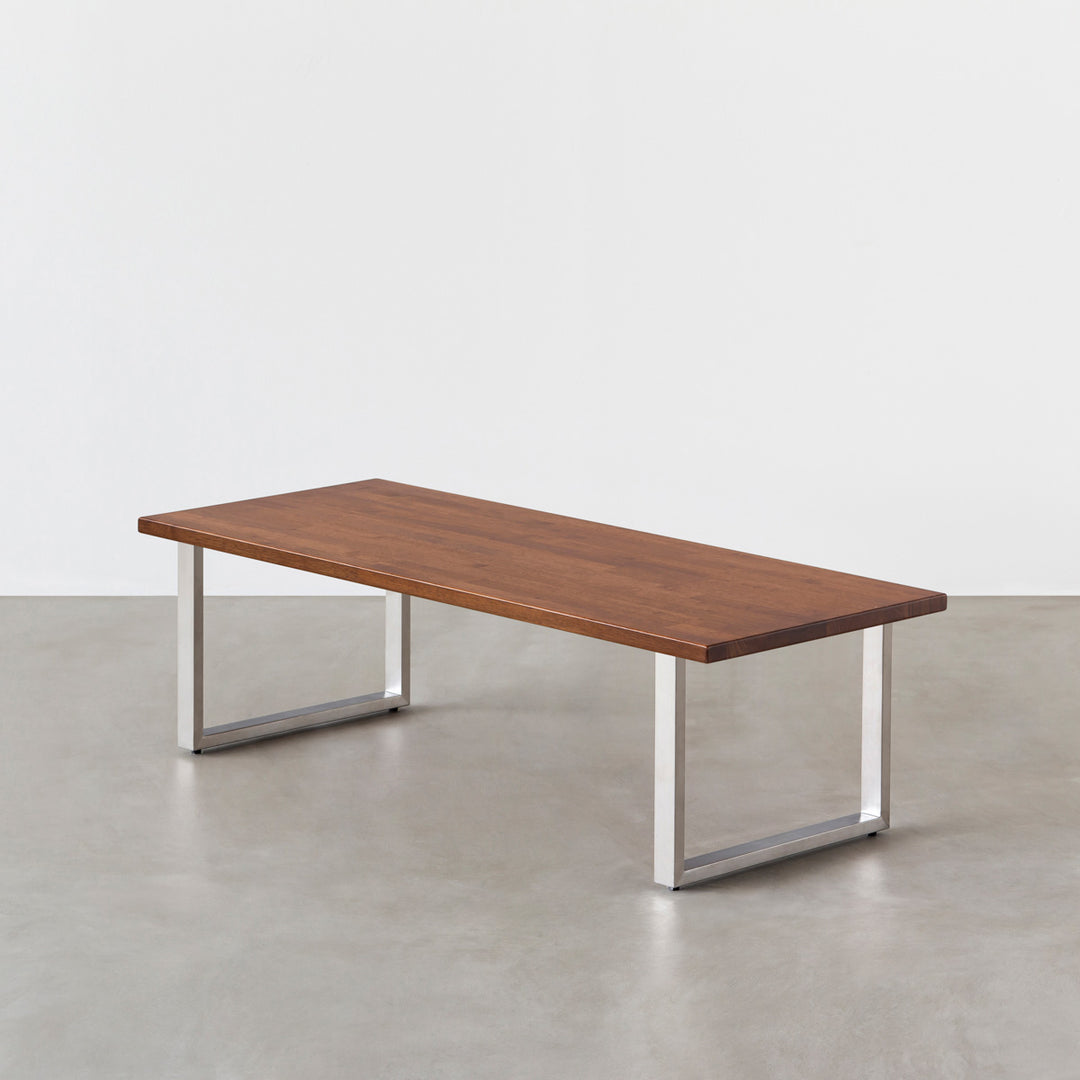 KANADEMONO THE LOW TABLE / ラバーウッド ブラウン THE LOW TABLE / ラバーウッド ブラウン × White Steel ネコ穴