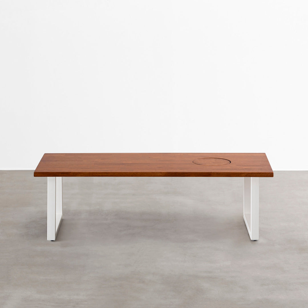 KANADEMONO THE LOW TABLE / ラバーウッド ブラウン THE LOW TABLE / ラバーウッド ブラウン × Black Steel ネコ穴
