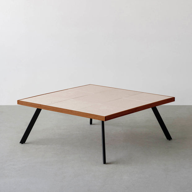 THE LOW TABLE / 砂岩 ブランコドマール × ラバーウッド × Black Steel