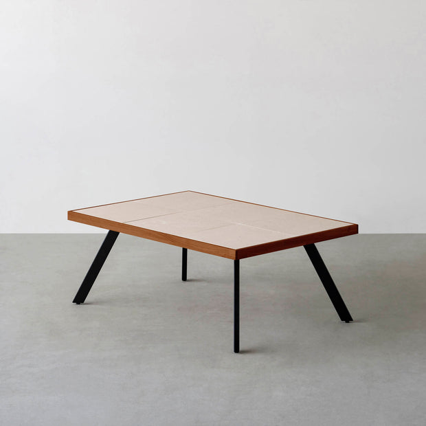 THE LOW TABLE / 砂岩 ブランコドマール × ラバーウッド × Black Steel