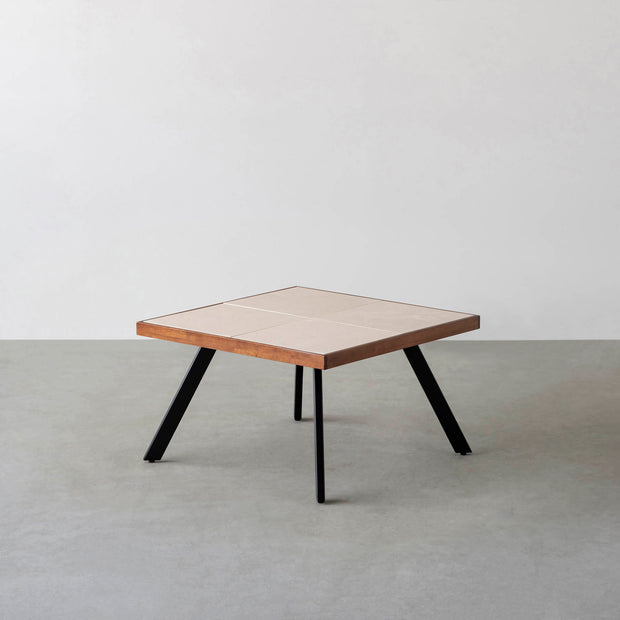 THE LOW TABLE / 砂岩 ブランコドマール × ラバーウッド × Black Steel