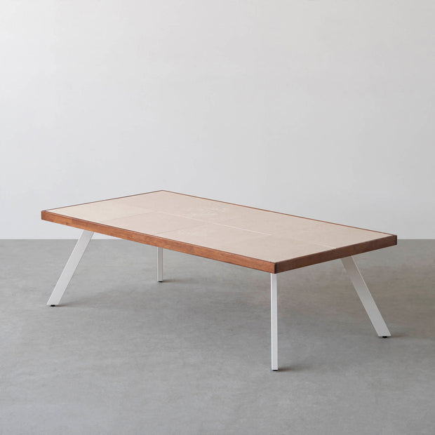 THE LOW TABLE / 砂岩 ブランコドマール × ラバーウッド × White Steel