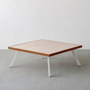 THE LOW TABLE / 砂岩 ブランコドマール × ラバーウッド × White Steel