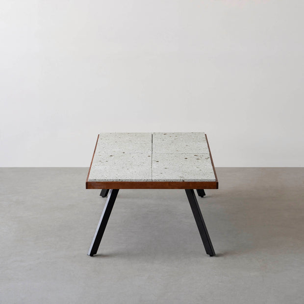 THE LOW TABLE / 大谷石 × ラバーウッド × Black Steel