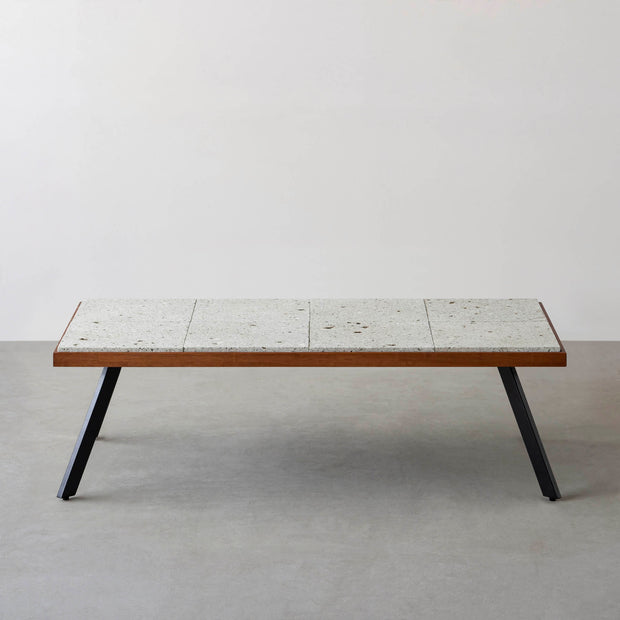 THE LOW TABLE / 大谷石 × ラバーウッド × Black Steel