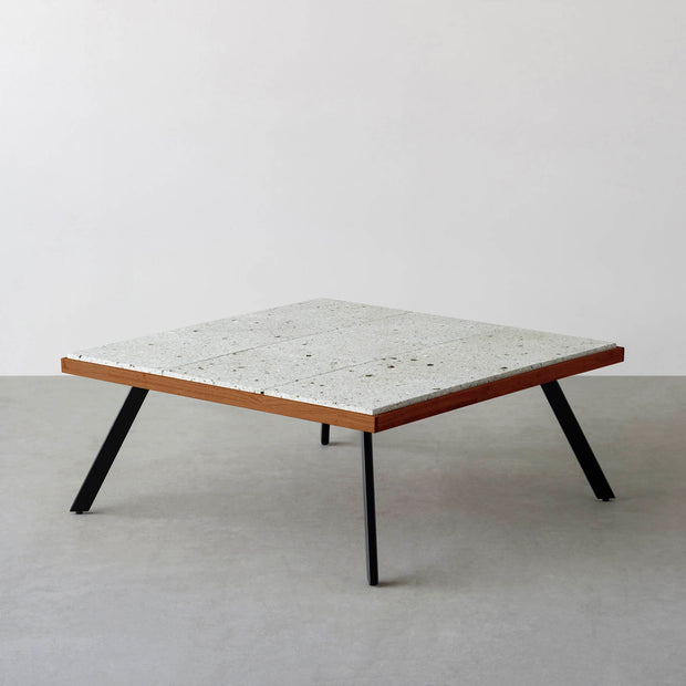 THE LOW TABLE / 大谷石 × ラバーウッド × Black Steel