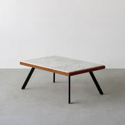 THE LOW TABLE / 大谷石 × ラバーウッド × Black Steel