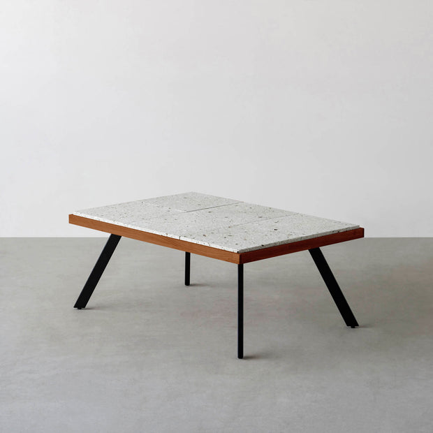 THE LOW TABLE / 大谷石 × ラバーウッド × Black Steel