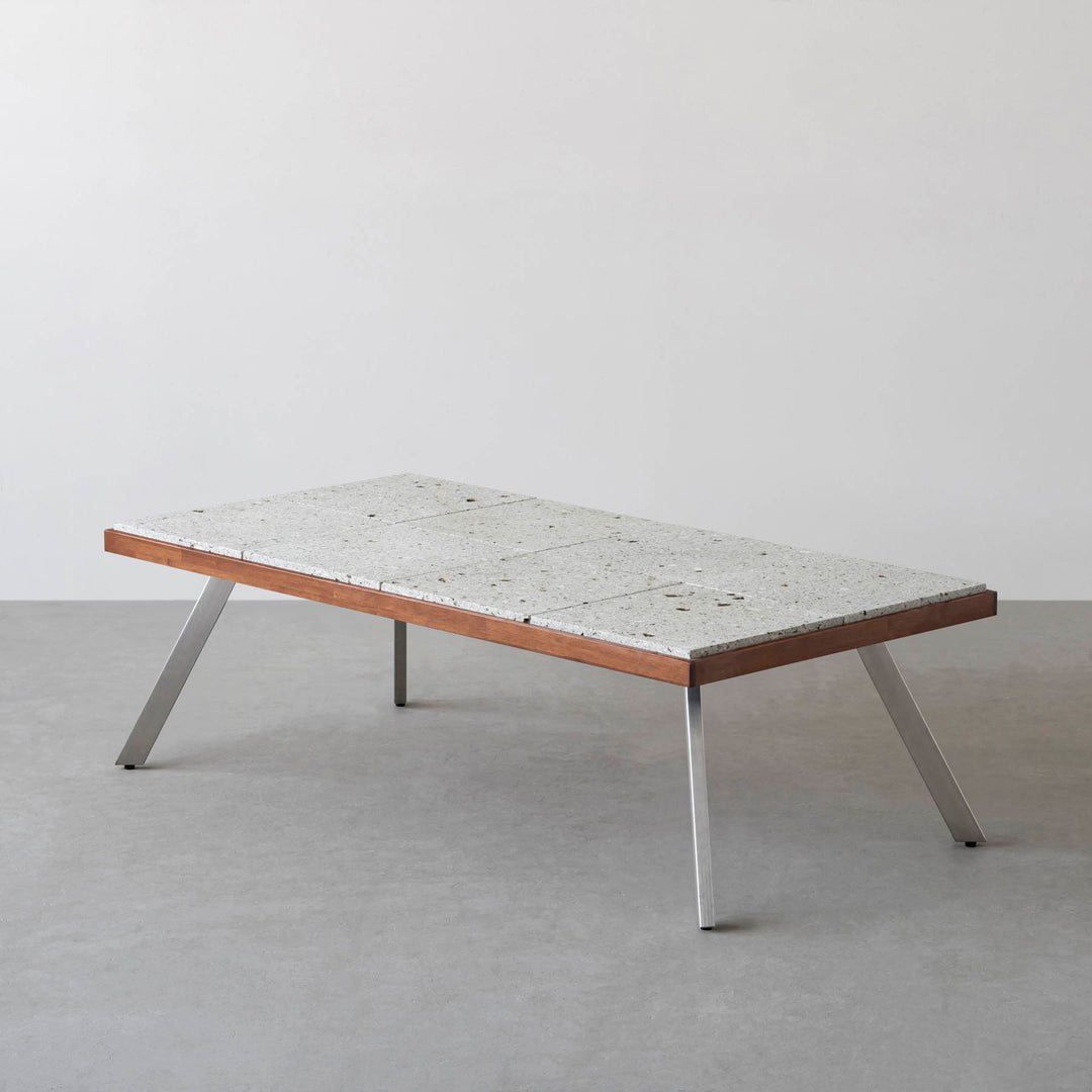 KANADEMONO かなでもの THE LOW TABLE THE LOW TABLE / 大谷石 × ラバーウッド × Stainless – KANADEMONO