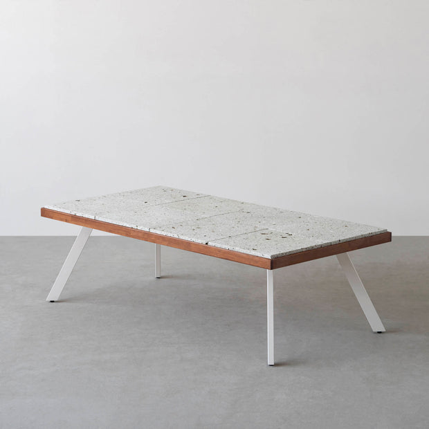 THE LOW TABLE / 大谷石 × ラバーウッド × White Steel