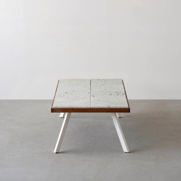 THE LOW TABLE / 大谷石 × ラバーウッド × White Steel