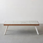 THE LOW TABLE / 大谷石 × ラバーウッド × White Steel