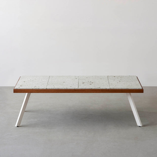 THE LOW TABLE / 大谷石 × ラバーウッド × White Steel