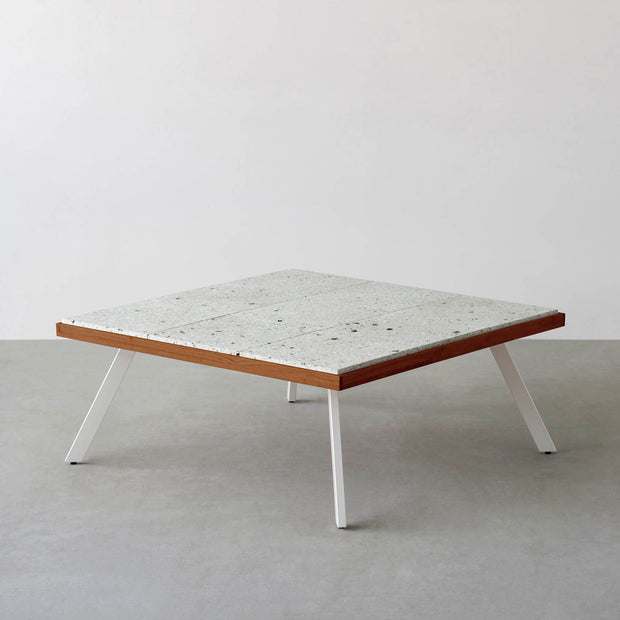 THE LOW TABLE / 大谷石 × ラバーウッド × White Steel