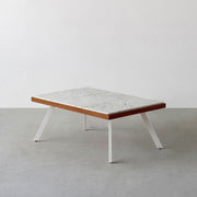 THE LOW TABLE / 大谷石 × ラバーウッド × White Steel