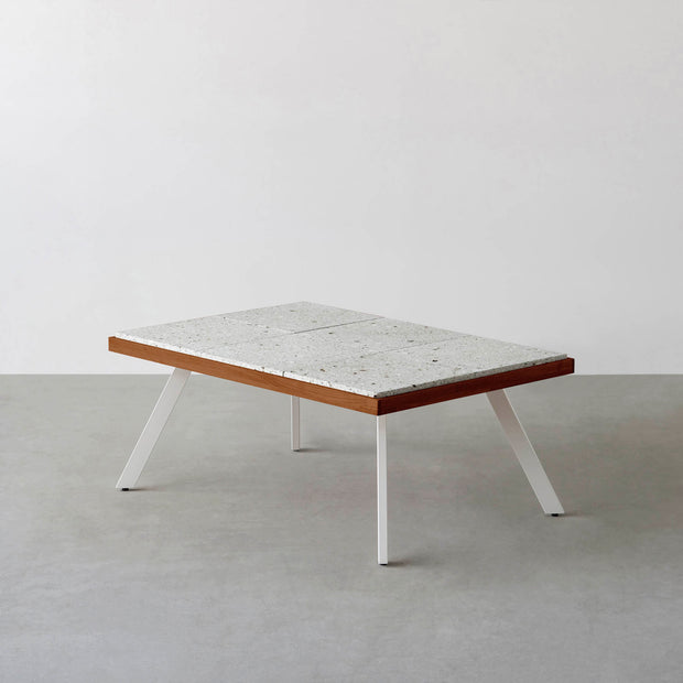 THE LOW TABLE / 大谷石 × ラバーウッド × White Steel