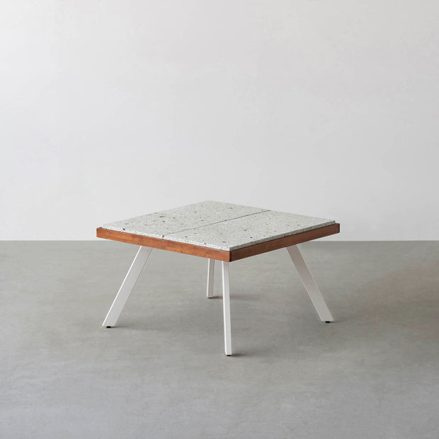 THE LOW TABLE / 大谷石 × ラバーウッド × White Steel