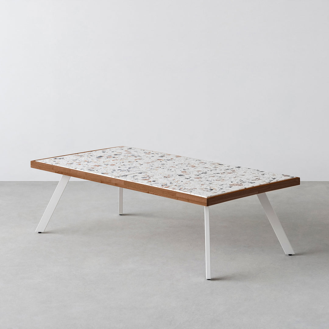 ✨カナデモノ✨美品 ローテーブル 160cm ラバーウッド/人気テーブル THE LOW TABLE / ラバーウッド ナチュラル × Black Steel ネコ穴付き