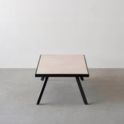 THE LOW TABLE / 大理石 ココナッツベージュ × ラバーウッド × Black Steel