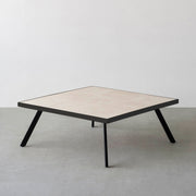 THE LOW TABLE / 大理石 ココナッツベージュ × ラバーウッド × Black Steel