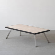 THE LOW TABLE / 大理石 ココナッツベージュ × ラバーウッド × Stainless