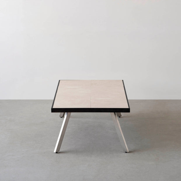 THE LOW TABLE / 大理石 ココナッツベージュ × ラバーウッド × Stainless