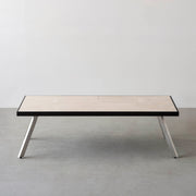 THE LOW TABLE / 大理石 ココナッツベージュ × ラバーウッド × Stainless