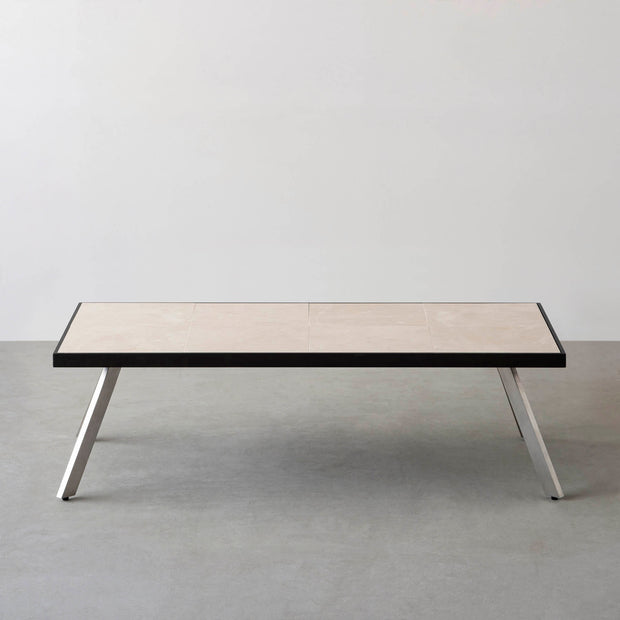 THE LOW TABLE / 大理石 ココナッツベージュ × ラバーウッド × Stainless